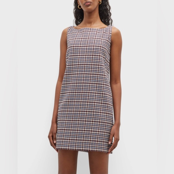 NWT Rebecca Taylor Techy Houndstooth Wool Shift Mini Dress Sheath Sleeveless 2 4 - Picture 6 of 15
